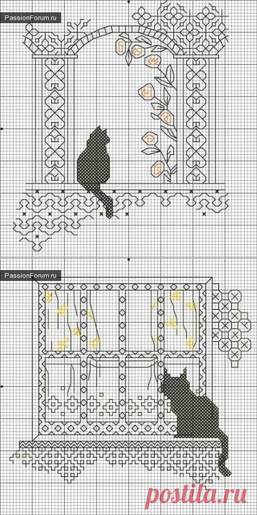 ещё кошки / Вышивка / Схемы вышивки крестом