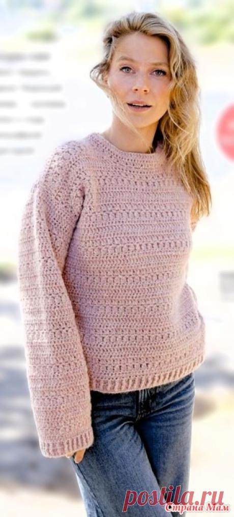 Пуловер с рельефным узором связанный снизу вверх Вязание №4 2025