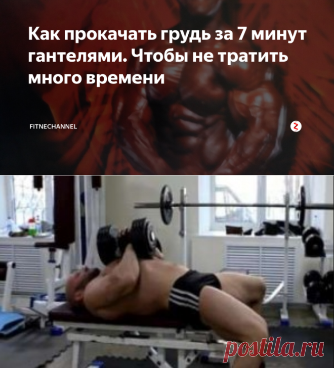 Как прокачать грудь за 7 минут гантелями. Чтобы не тратить много времени | fitnechannel | Яндекс Дзен