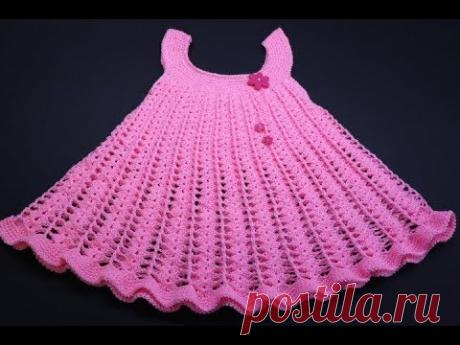 Vestido Crochet de 12 a 18 meses Fácil y Bonito