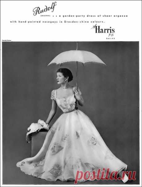 Betty Bridgers in garden party dress of sheer organza with… | Flickr