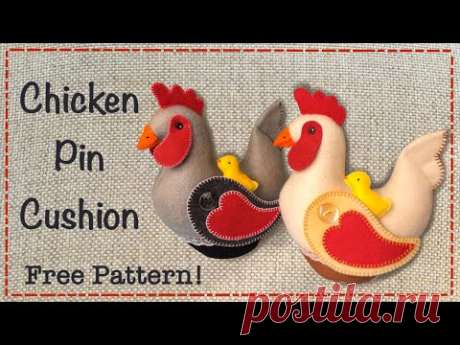 How to sew a Chicken Pincushion || FREE PATTERN || Full Tutorial with Lisa Pay - YouTube