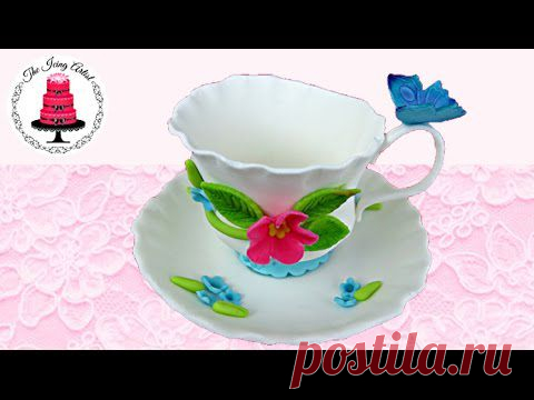 Чашка с блюдцем из мастики – видео-рецепт - замечательное украшение из мастики изготавливается проще простого, видео-рецепт с описанием