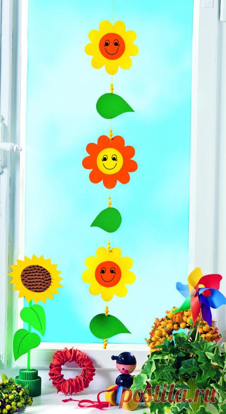 Цветочные поделки: гирлянда из бумажных ромашек своими руками