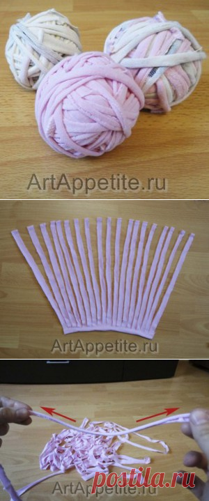 Как сделать ленточную пряжу из футболки | ArtAppetite