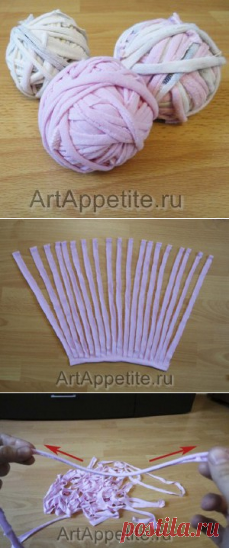 Как сделать ленточную пряжу из футболки | ArtAppetite