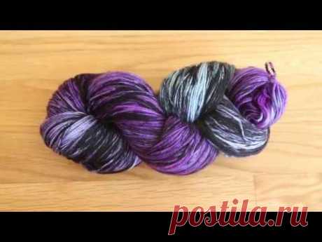 Dyepot Weekly #42 - Overdyeing Broken Violet Sock Yarn with a Jacquard Black Acid Dye Dry Rub - YouTube