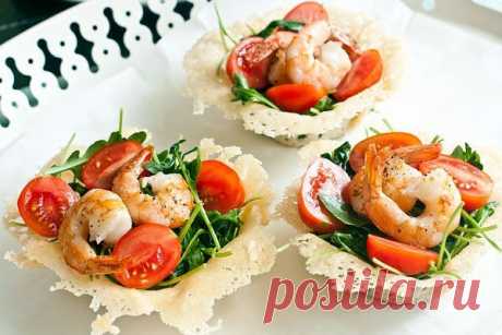 Вкусные и красивые порционные корзиночки из сыра — Вкусные рецепты