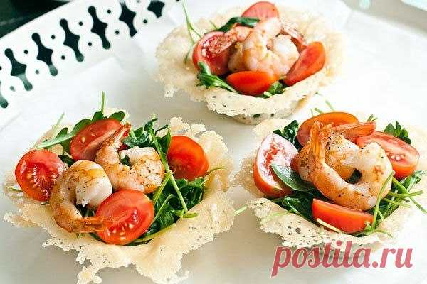 Вкусные и красивые порционные корзиночки из сыра — Вкусные рецепты
