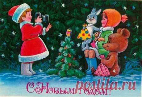 Большая подборка рисованных новогодних открыток