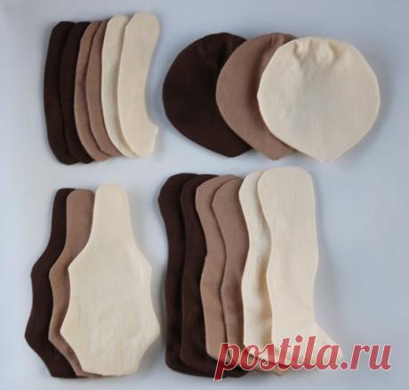 3 Blank doll body 26cm /10 multicolor blank rag doll