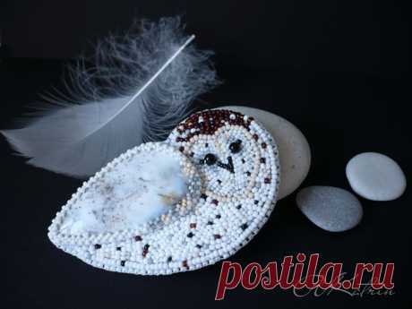 Брошь "Сипуха" | biser.info - всё о бисере и бисерном творчестве