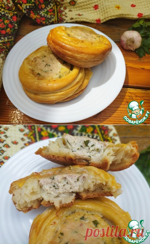 Гнезда из дрожжевого теста с фаршем (с куриным) + оригинальная формовка