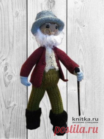 Вязаная игрушка Пожилой джентельмен. Работа Веры,  Вязаные игрушки Пожилой английский джентльмен. высота 22 см. В работе я использовала описание Дедушки Джоли Алана Дарта, но 