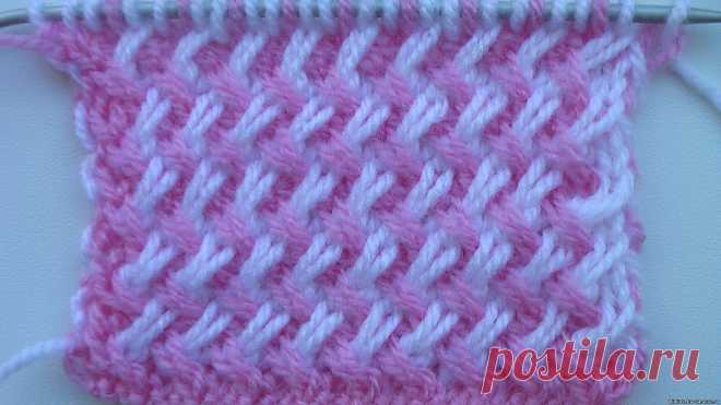 Двухцветный узор из наклонных петель - 15 Ноября 2013 - Видеоуроки по вязанию и шитью Натальи Зайцевой
