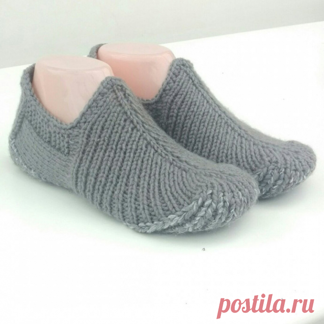 Восточные тапочки спицами Для начала набираем на спицы всего три петли
