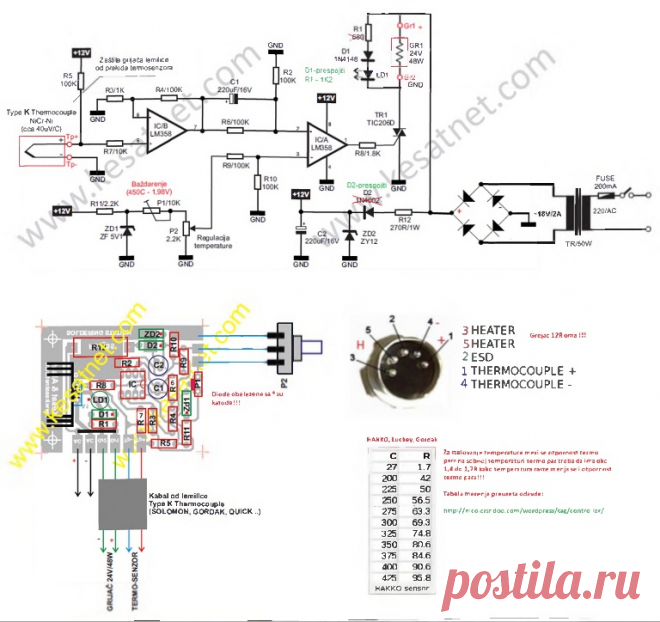 Hakko 936. Gordak 952. diy. analog soldering station.  schematic Hakko 936. Gordak 952. DIY. Analog Soldering Station. Schematic