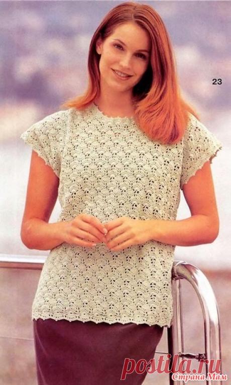 Топ\безрукавка с ажурным узором. Крючок. - ВЯЗАНАЯ МОДА+ ДЛЯ НЕМОДЕЛЬНЫХ ДАМ - Страна Мам
