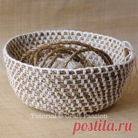 КРЮЧКОМ КОРЗИНА ИЗ ШПАГАТА