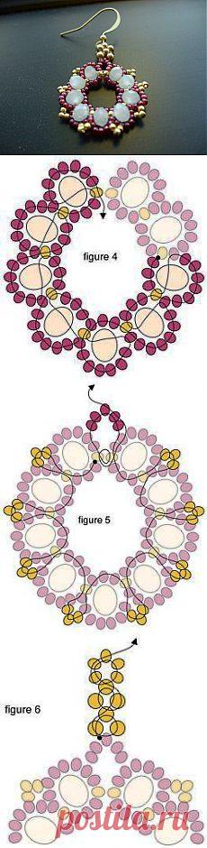 Как сделать круглые серьги | Плетение бисером