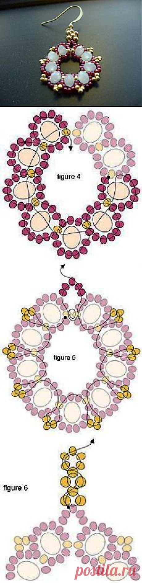 Как сделать круглые серьги | Плетение бисером