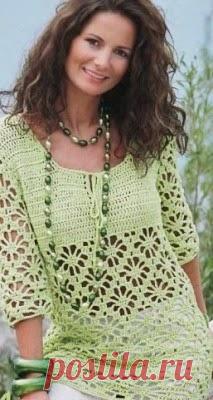 Моя копилка - Рукоделие: Красивая и женственная зеленая туника