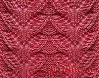 Узор спицами Нежные листья - Портал рукоделия и моды