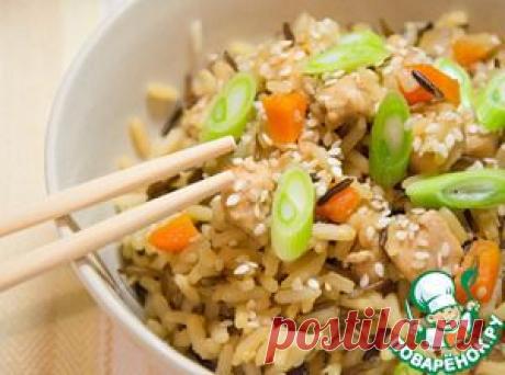 Чесночный рис с курицей - кулинарный