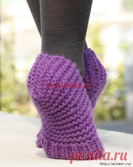 Как быстро связать домашние тапочки?