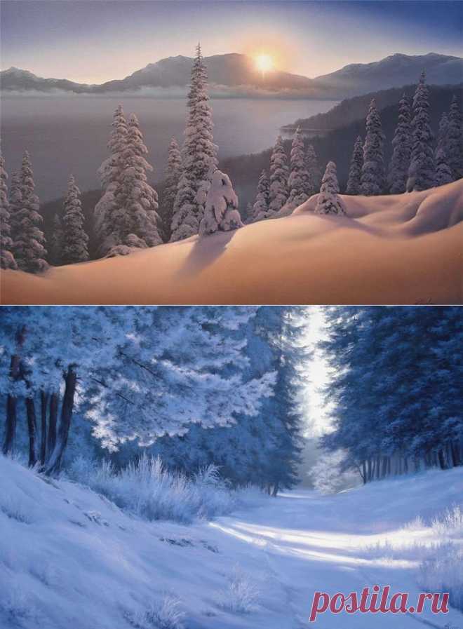 Художник Евгений Карлович. Зимние пейзажи..