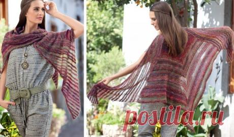 &quot;Удачное сочетание&quot; - вяжем шаль из 2-х видов пряжи