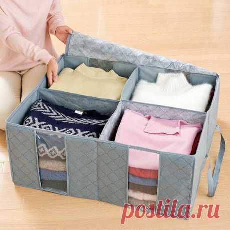115L Bamboo Charcoal Складная одежда Одеяло Сумки для хранения - RosaMiss