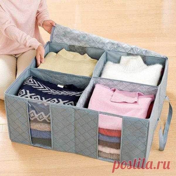 115L Bamboo Charcoal Складная одежда Одеяло Сумки для хранения - RosaMiss