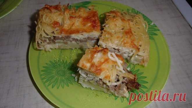 Запеканка из макарон с мясом