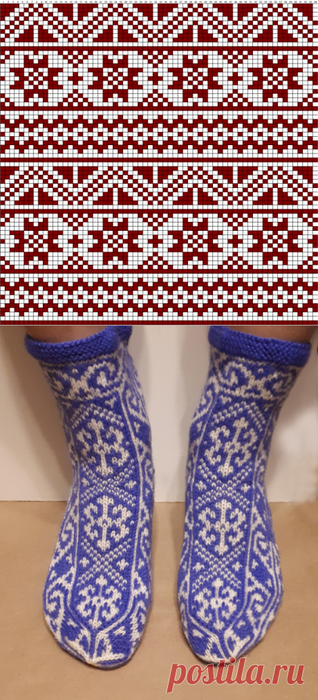 Жаккард. Носки на пяти спицах.