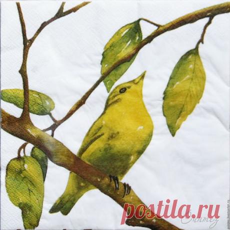 Купить 12шт салфетки для декупажа летний сад птица соловей декупажный принт - салфетка, декупажный