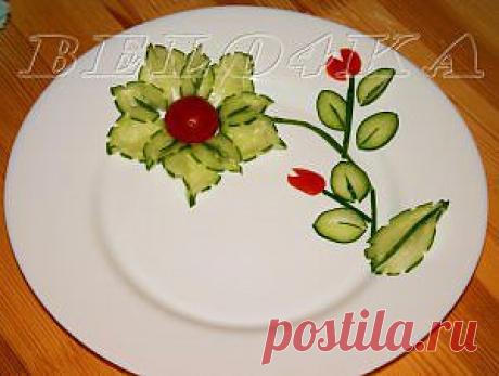 Цветок из огурца - кулинарный рецепт