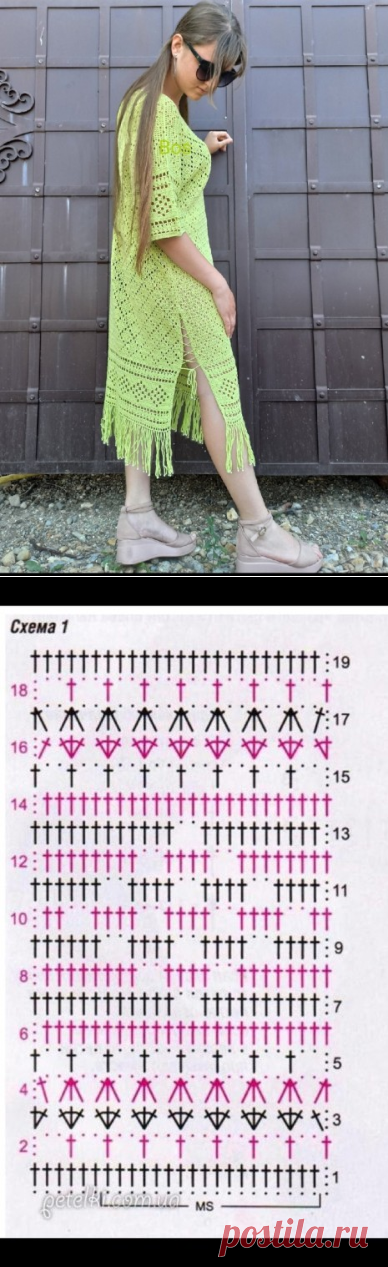 Пляжная туника крючком