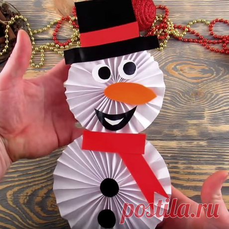 Как сделать снеговика из бумаги