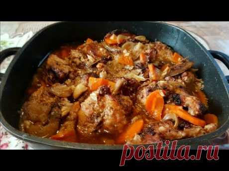 Тушеный кролик с овощами. Просто за уши не оттянешь.