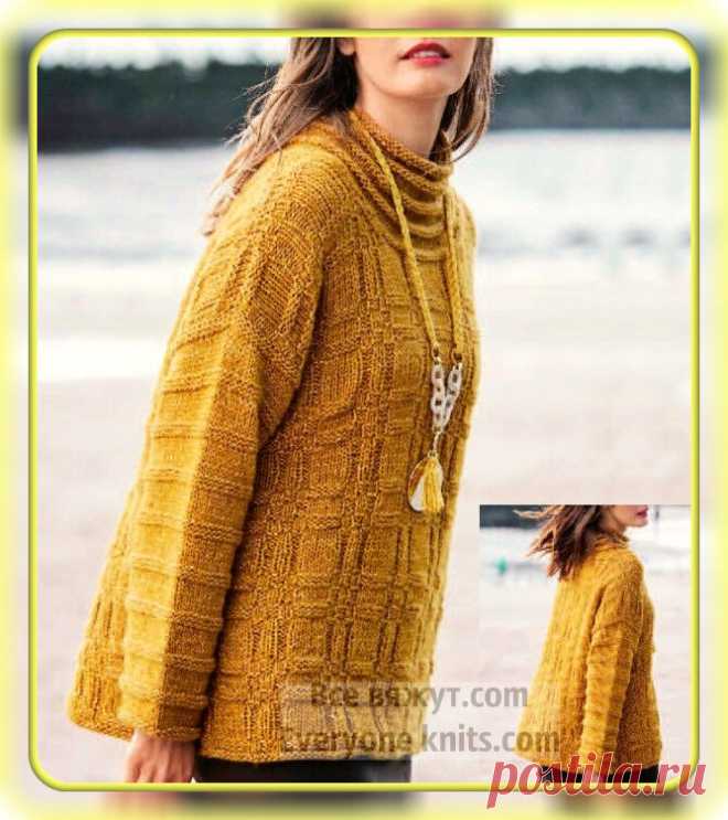 ДЖЕМПЕР ПРЯМОГО СИЛУЭТА С ВОРОТНИКОМ 