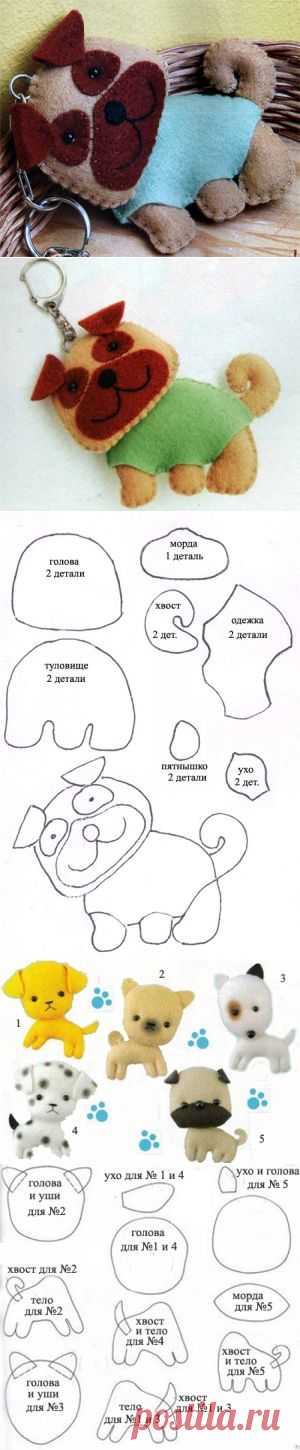Собаки. Игрушки из фетра (выкройки и мк)