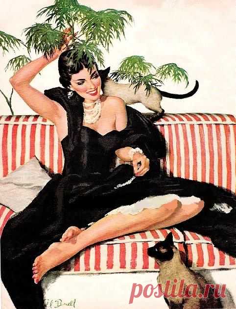 Illustration by Al Buell (American, 1910-1996) from the August, 1953 issue of 