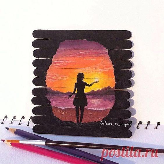 Рисунки на палочках для мороженого