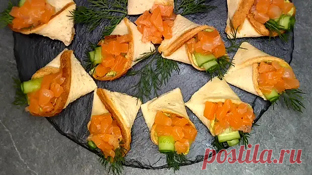 Как я делаю оригинальную праздничную закуску с красной рыбой, которой нужно всего 150 г - Будет вкусно - Медиаплатформа МирТесен