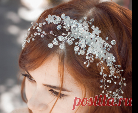 Свадебный венок из жемчуга для волос. Венок на голову для невесты – купить в интернет-магазине на Ярмарке Мастеров с доставкой - 6EZNRRU | Санкт-Петербург