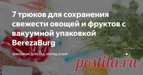 7 трюков для сохранения свежести овощей и фруктов с вакуумной упаковкой BerezaBurg | BerezaBurg дом, сад, огород, кухня | Дзен