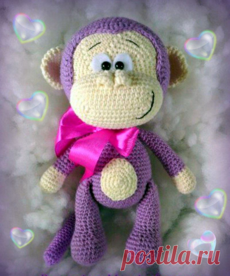 Озорная обезьянка амигуруми крючком | Hi Amigurumi