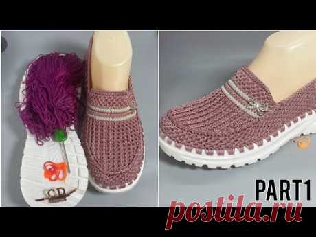 Amazing​ 💯😍 Easy​ Beautiful​ Lady​ Sneaker Knitting​ Hand​work​ Full​ Video​ #P1