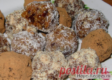 Домашние конфеты из миндаля и фиников © Кулинарный блог #Рецепты Надежды